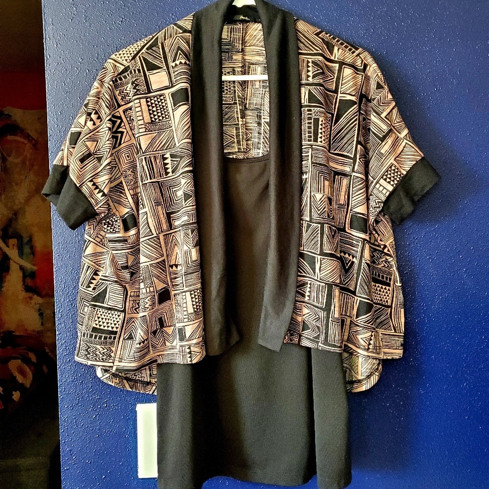 • Papaya • Geometric Art Design Cardigan